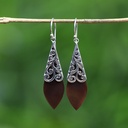 Boucles d'Oreilles Argent 925 & Coquillage Noir [0511]