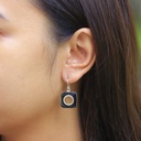 Boucles d'Oreilles Argent 925 & Coquillage Noir [0515]