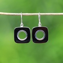 Boucles d'Oreilles Argent 925 & Coquillage Noir [0515]