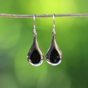 Boucles d'Oreilles Argent 925 & Coquillage Noir [0519]