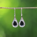 Boucles d'Oreilles Argent 925 & Coquillage Noir [0519]