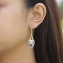 Boucles d'Oreilles Argent 925 & Grenat [0523]