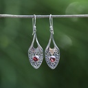 Boucles d'Oreilles Argent 925 & Grenat [0523]