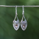Boucles d'Oreilles Argent 925 & Grenat [0523]