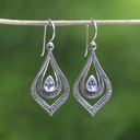 Boucles d'Oreilles Argent 925 & Améthyste [0526]