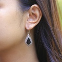 Boucles d'Oreilles Argent 925 & Coquillage Noir [0532]