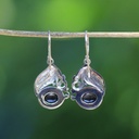 Boucles d'Oreilles Argent 925 & Coquillage Noir [0539]