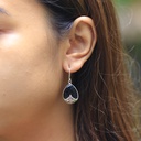 Boucles d'Oreilles Argent 925 & Coquillage Noir [0540]