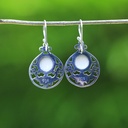 Boucles d'Oreilles Argent 925 & Coquillage Noir [0545]