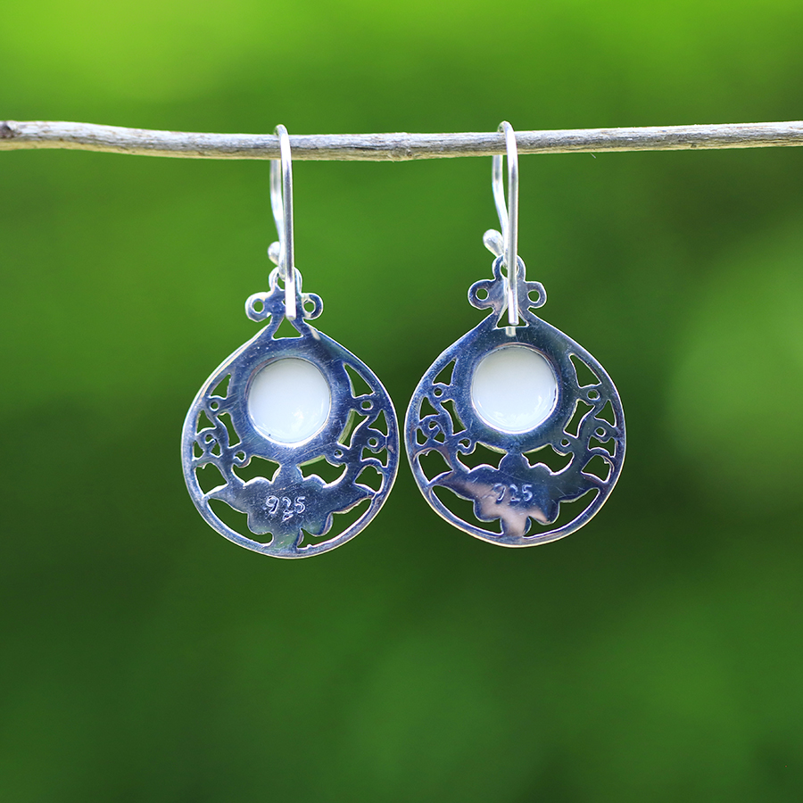 Boucles d'Oreilles Argent 925 & Nacre [0546]