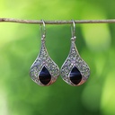 Boucles d'Oreilles Argent 925 & Coquillage Noir [0551]