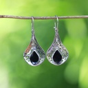 Boucles d'Oreilles Argent 925 & Coquillage Noir [0551]