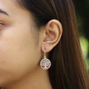 Boucles d'Oreilles Argent 925 & Corail Rouge [0565]