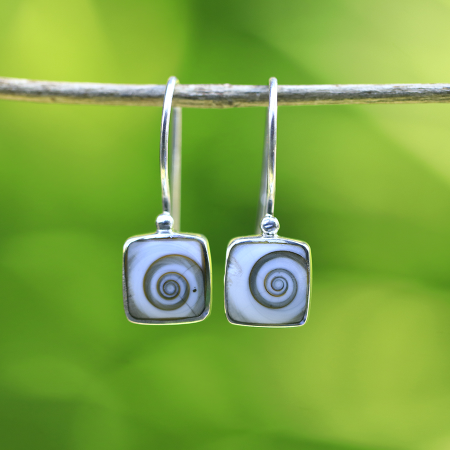 Boucles d'Oreilles Argent 925 & Coquillage [0566]