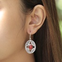 Boucles d'Oreilles Argent 925 & Corail Rouge [0575]