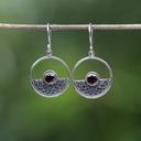 Boucles d'Oreilles Argent 925 & Grenat [0648]