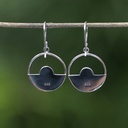 Boucles d'Oreilles Argent 925 & Grenat [0648]