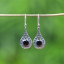 Boucles d'Oreilles Argent 925 & Coquillage Noir [0653]