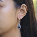 Boucles d'Oreilles Argent 925 & Coquillage Noir [0653]