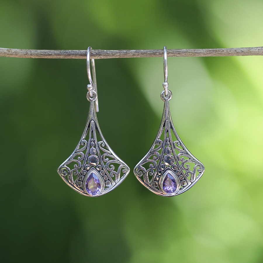Boucles d'Oreilles Argent 925 & Améthyste [0670]