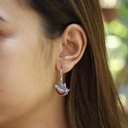 Boucles d'Oreilles Argent 925 & Corail Rouge [0688]