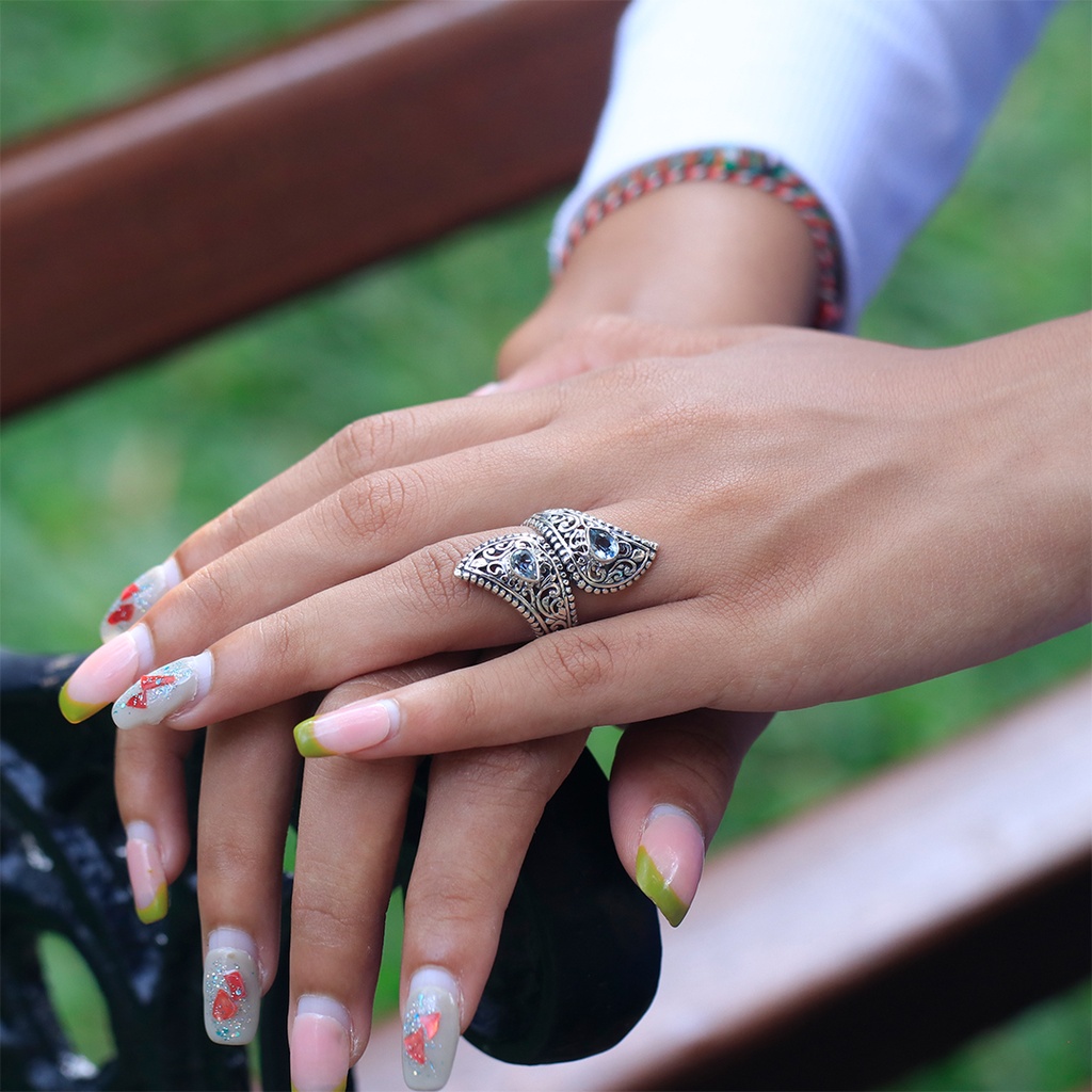 Bague Argent 925 & Topaze bleu [1133]