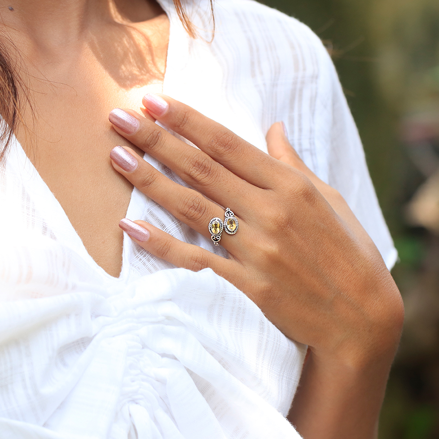 Bague Argent 925 & Citrine [1134]