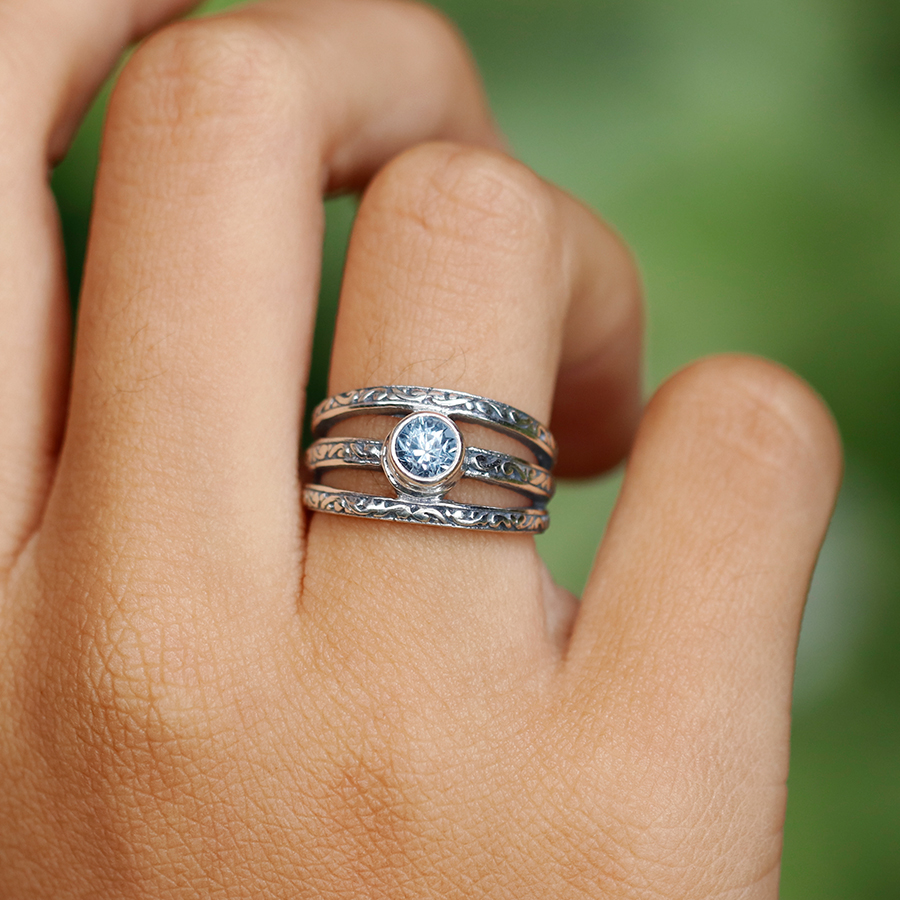 Bague Argent 925 & Topaze bleu [1146]