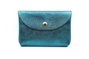 Pochette Cuir métalisé Bleu-pétrol - Crazy Lou