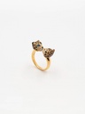 Bague Léopards Plaquées Or & Porcelaine