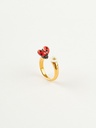 Bague Coccinelle et Fleur Blanche Plaquées Or & Porcelaine - Nach