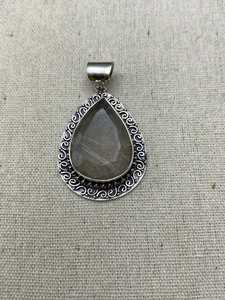 Pendentif Argent 925 & Quartz Rutile [0283]