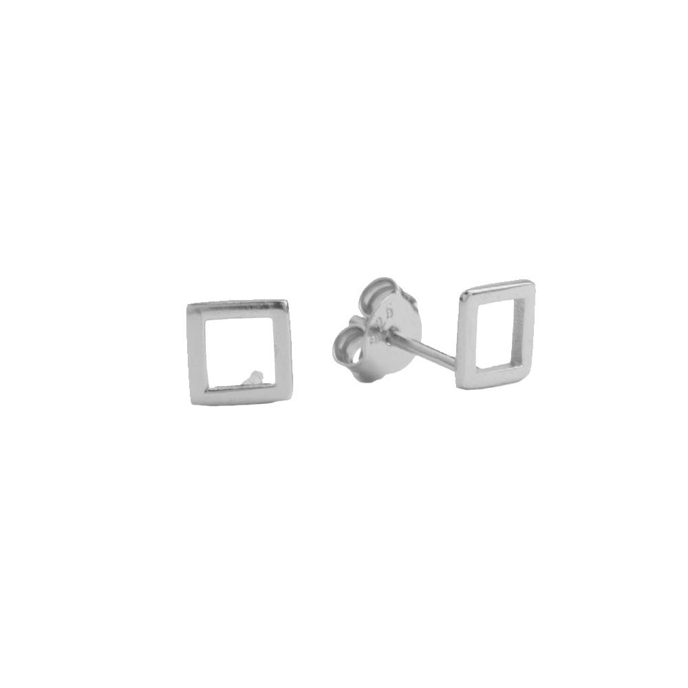 Boucles d'Oreilles Parade Earrings Open Square Silver  