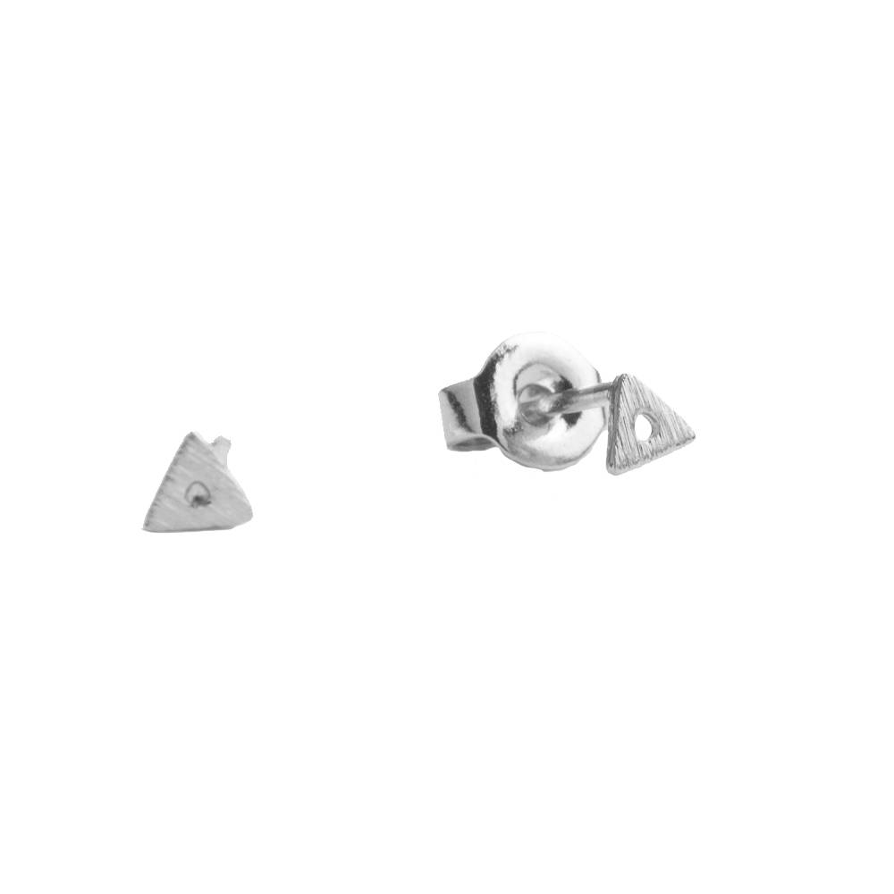 Boucles d'Oreilles Petite Earrings Open Triangle Silver - All The Luck In The World