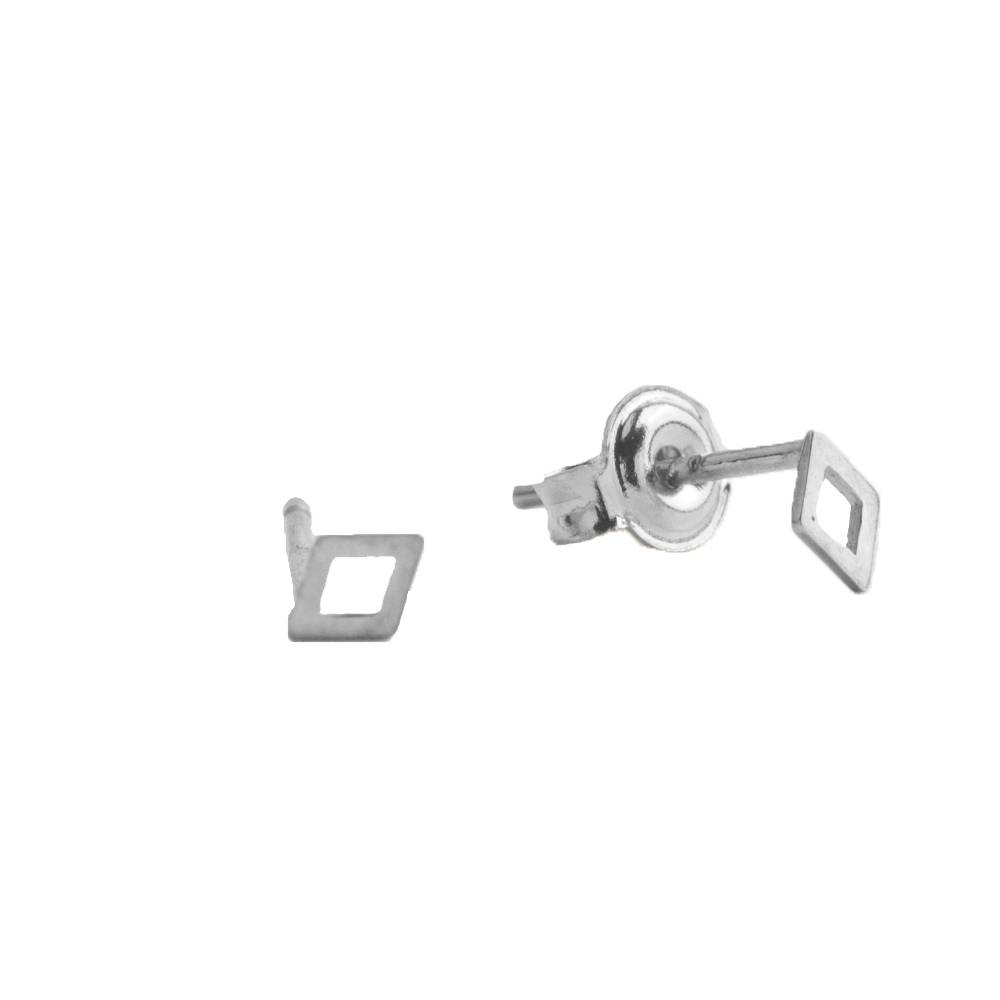 Boucles d'Oreilles Petite Earrings Rhomb Silver - All The Luck In The World