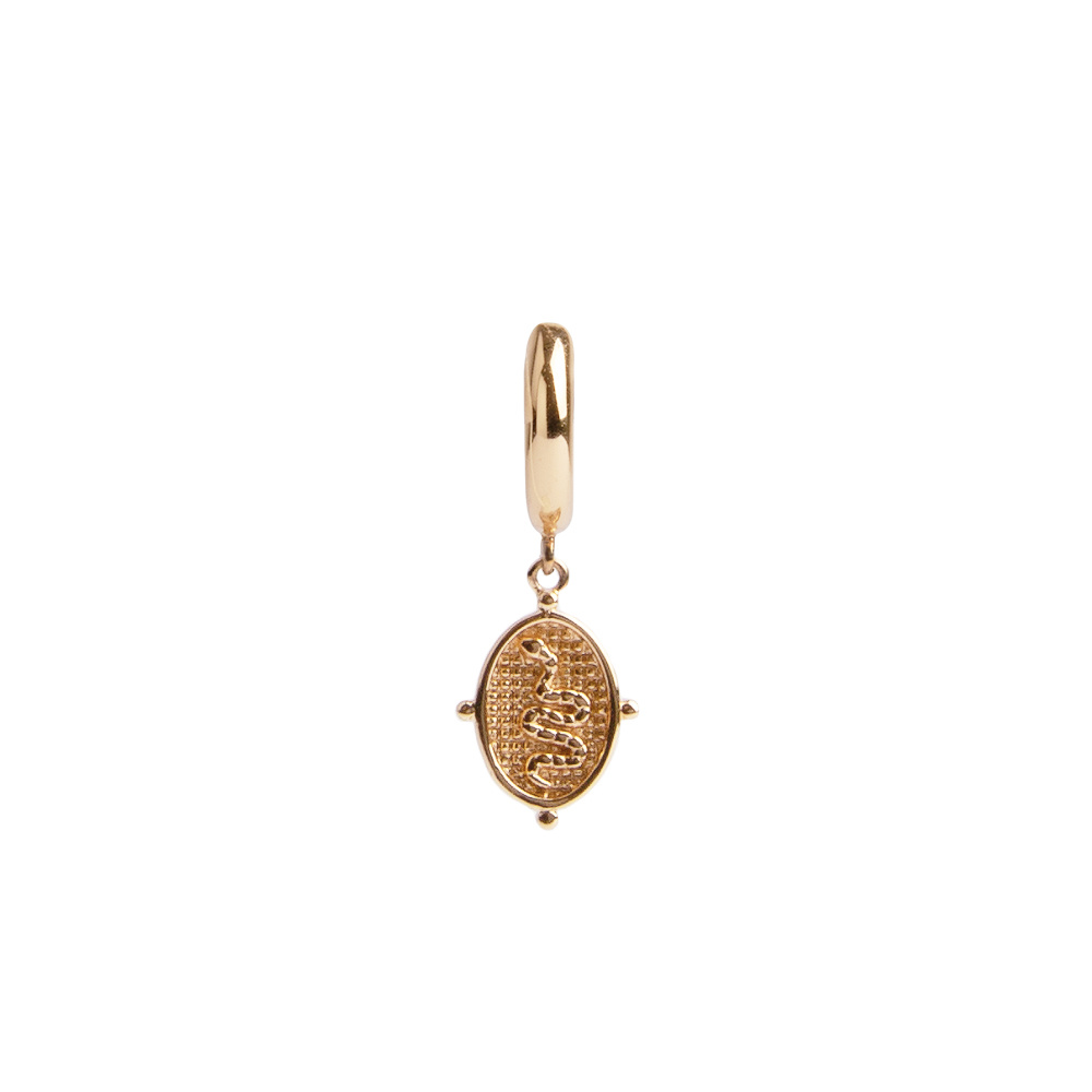 Boucles d'Oreilles Charm Earrings Snake Oval Gold 