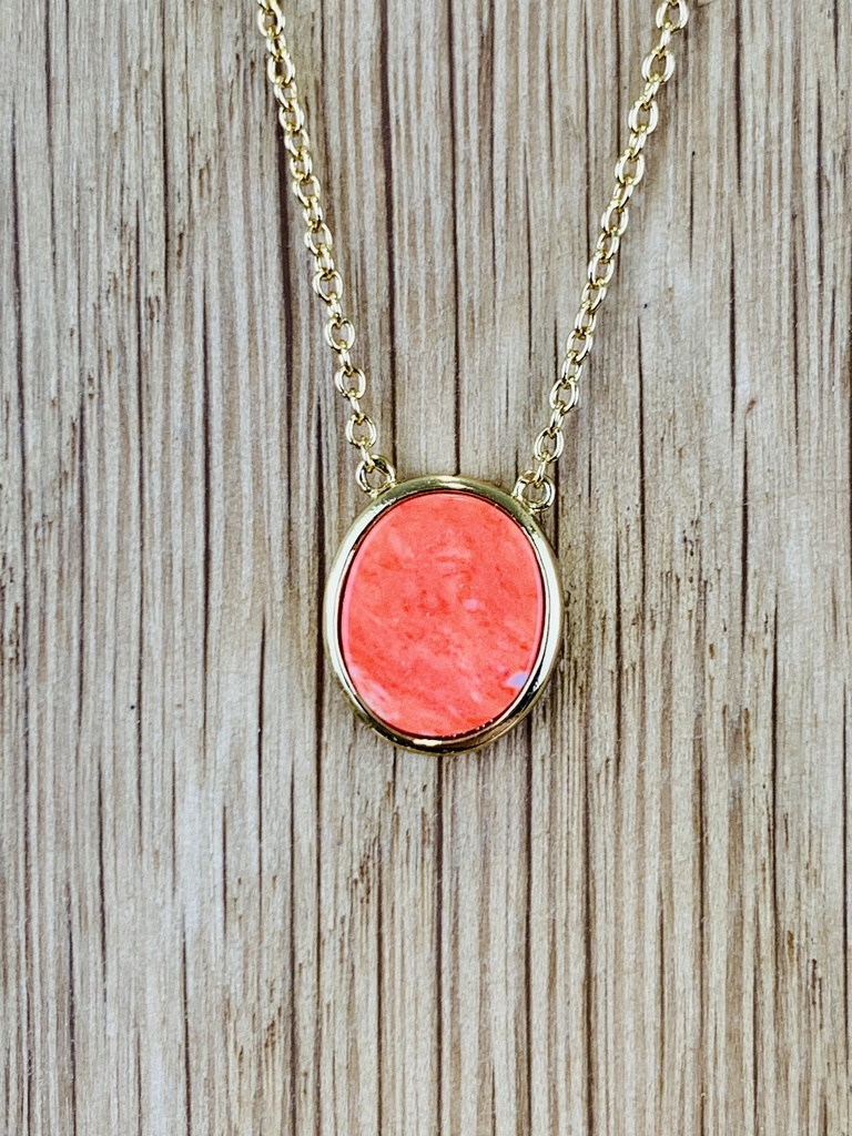 Amour Signet Oval Orange Gold [Collier]