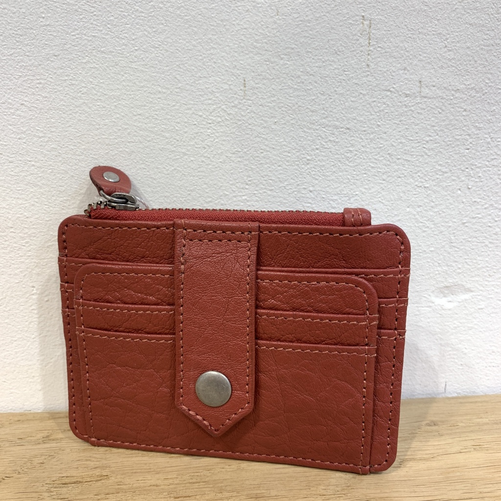 [LEA-0010-ANDREA] Porte Carte Cuir Andrea Rouge - Léa Toni
