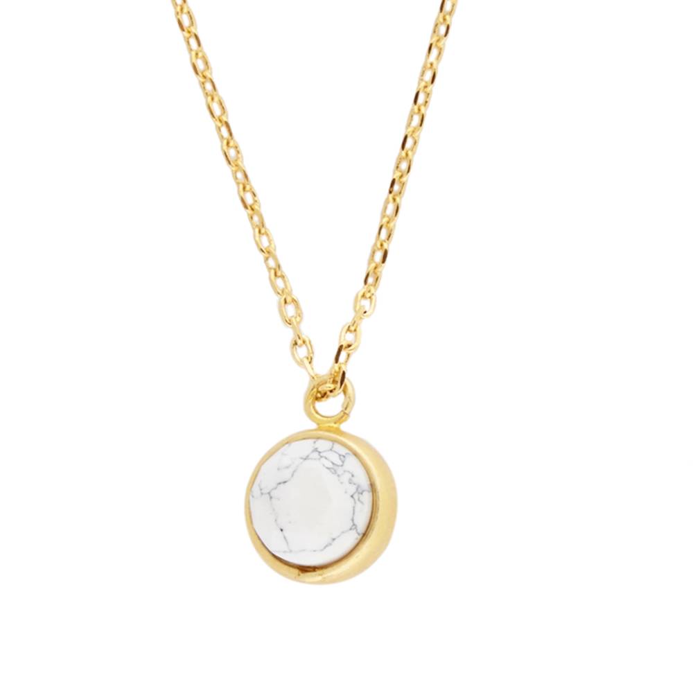 Collier Galaxy Necklace Globe White Howlite Gold 