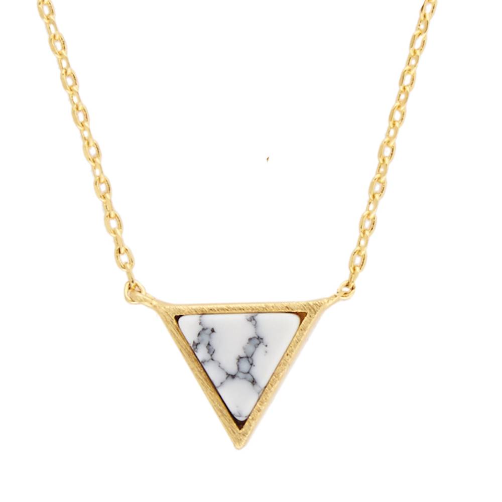 Galaxy Necklace Triangle C White Howlite [Collier]