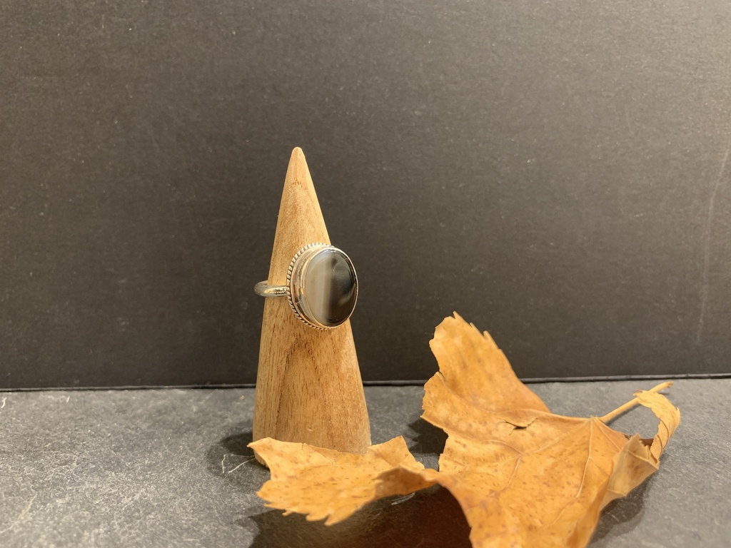 Bague Argent 925 & Agate Zébrée [0229]