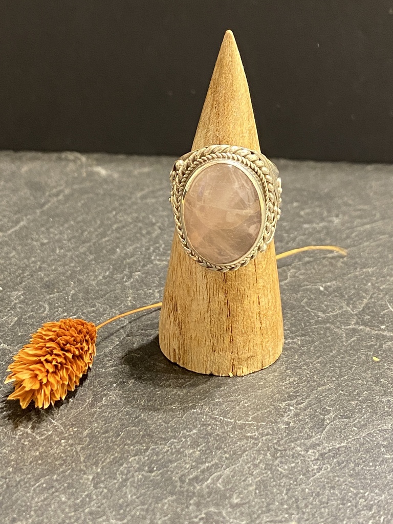 Bague Argent 925 & Quartz Rose [0383]