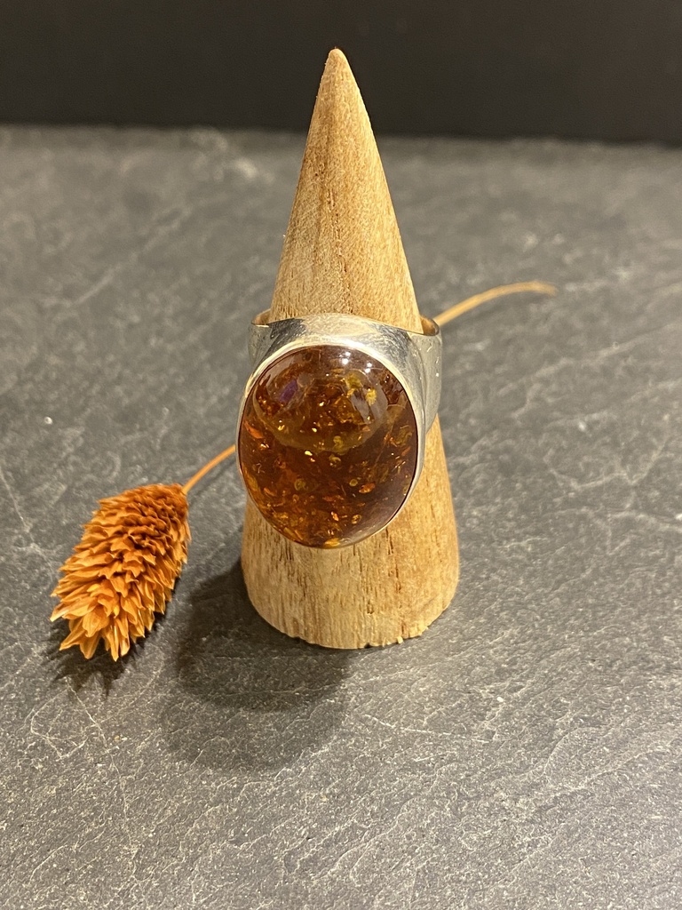 Bague Argent 925 & Ambre [0409]