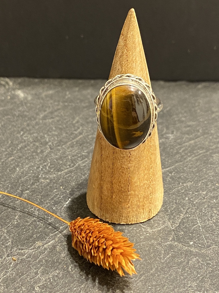 Bague Argent 925 & Œil de Tigre [0458]