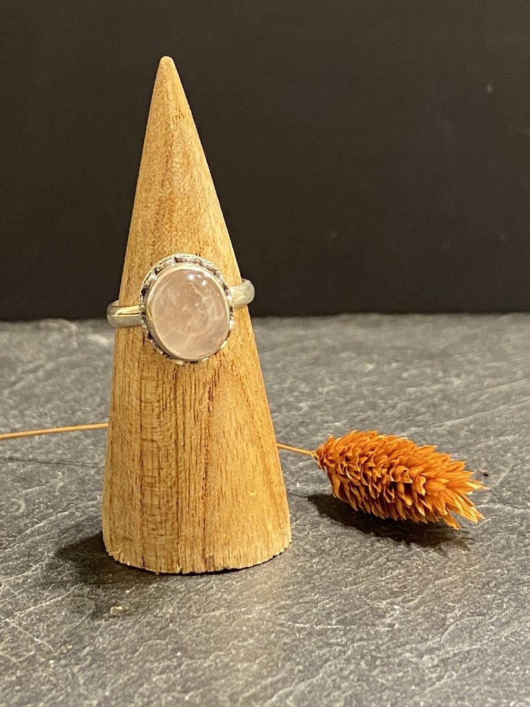 Bague Argent 925 & Quartz Rose [0510]
