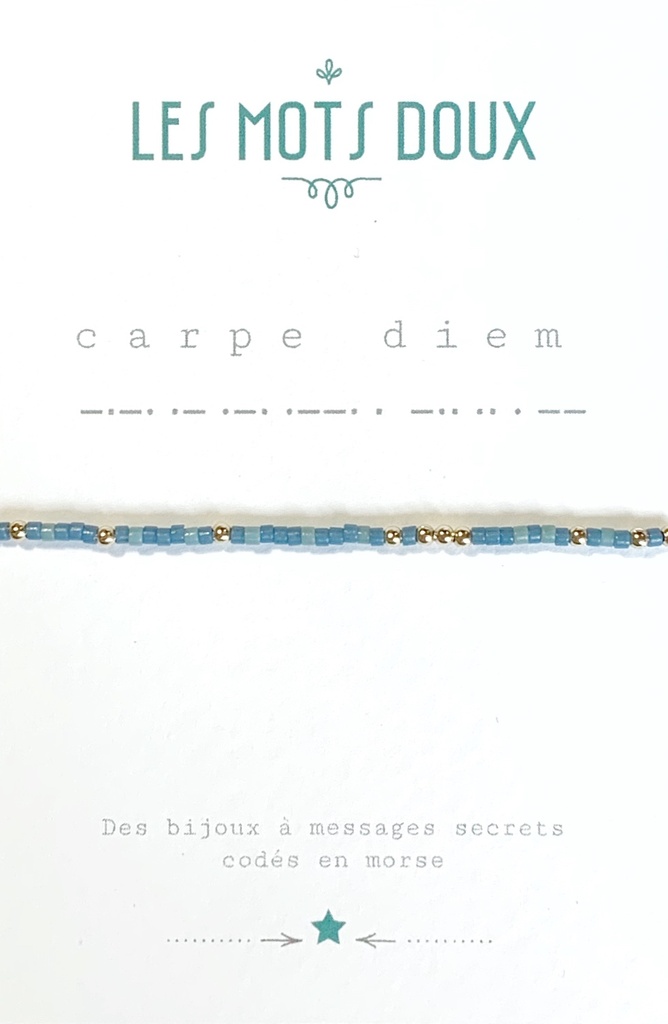 Bracelet Pastel Carpe Diem Bleu Canard & Doré