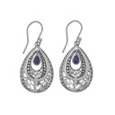 Boucles d'Oreilles Argent 925 & Améthyste [0528]