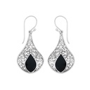Boucles d'Oreilles Argent 925 & Coquillage Noir [0551]