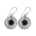 Boucles d'Oreilles Argent 925 & Coquillage Noir [0554]