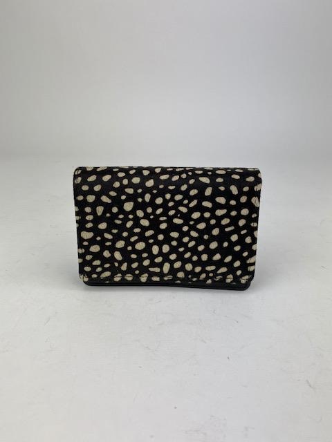 Portefeuille Hair Cuir & Peau Noir à Poids Blancs - Bear Design